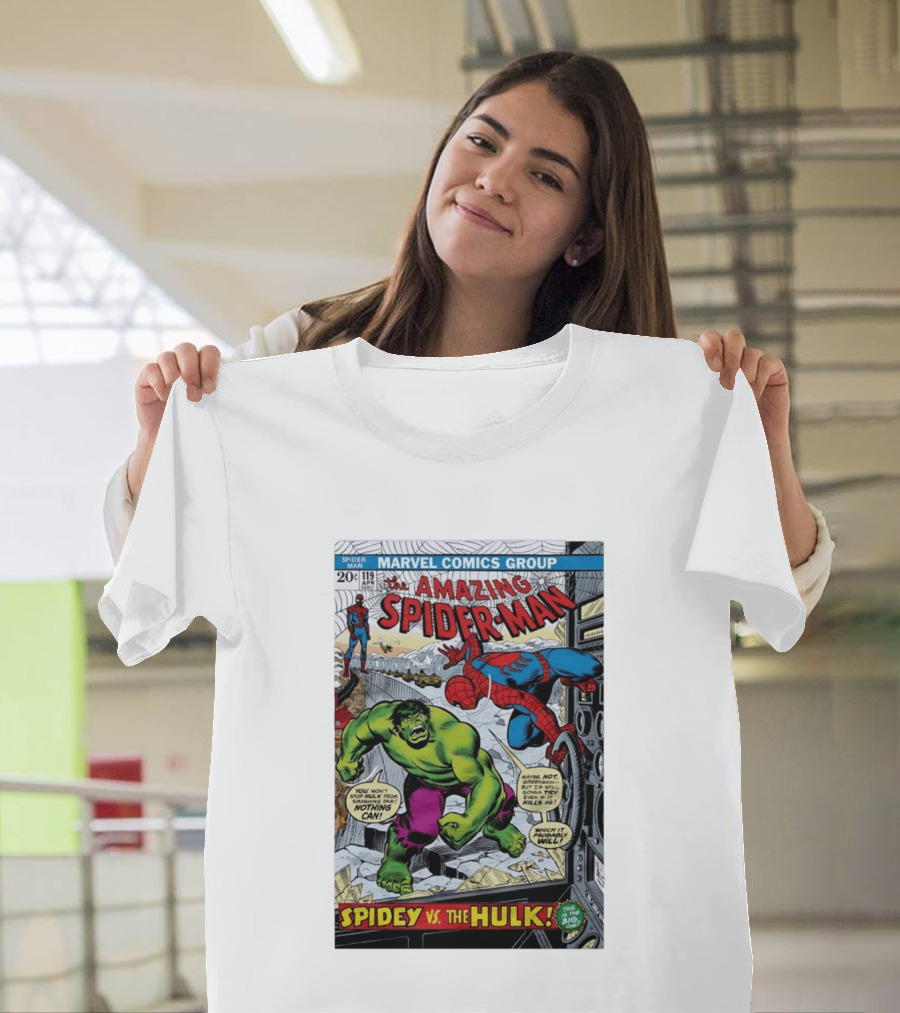 Marvel Comics Group The Amazing Spider Man 119 Spidey Vs The Hulk Comic Book Cover T-Shirt