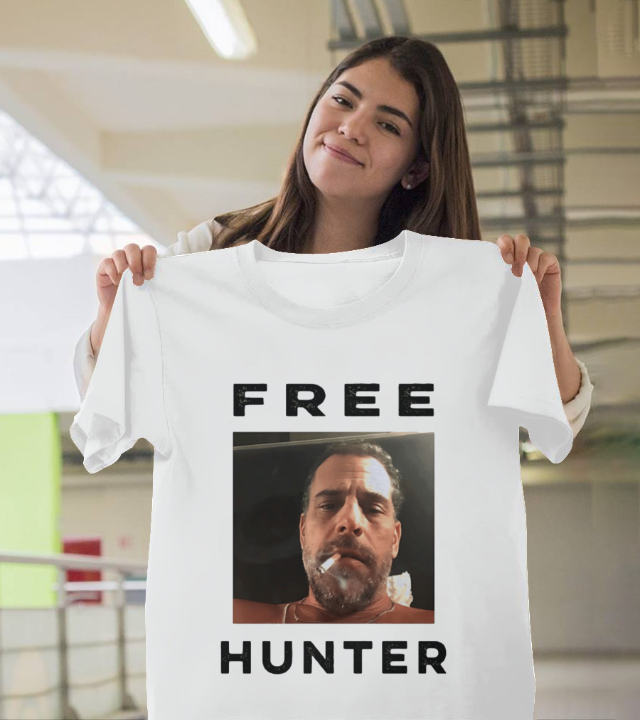 Hunter Biden Free Political Satire Shot Smoking T-Shirt
