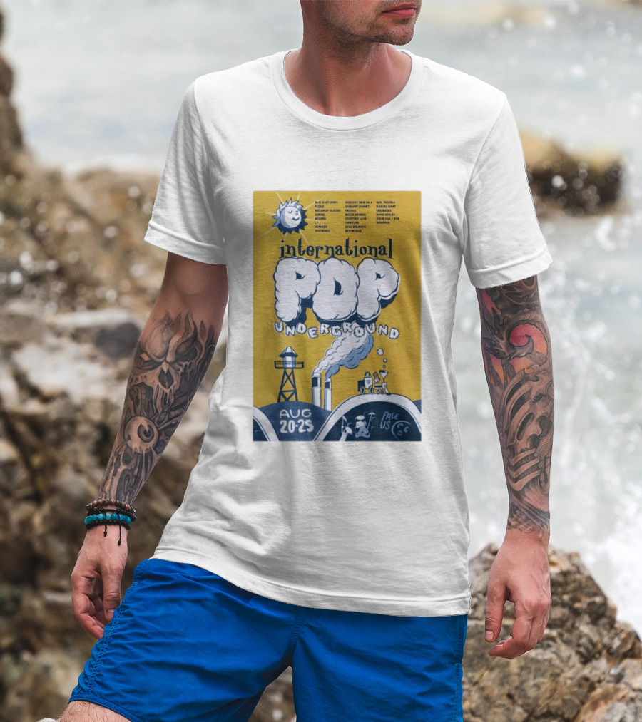 International Pop Underground Festival August 20 25 Beat Happening Fugazi Legend Of Yulesville Seaweed Спинанес Free Us T-Shirt