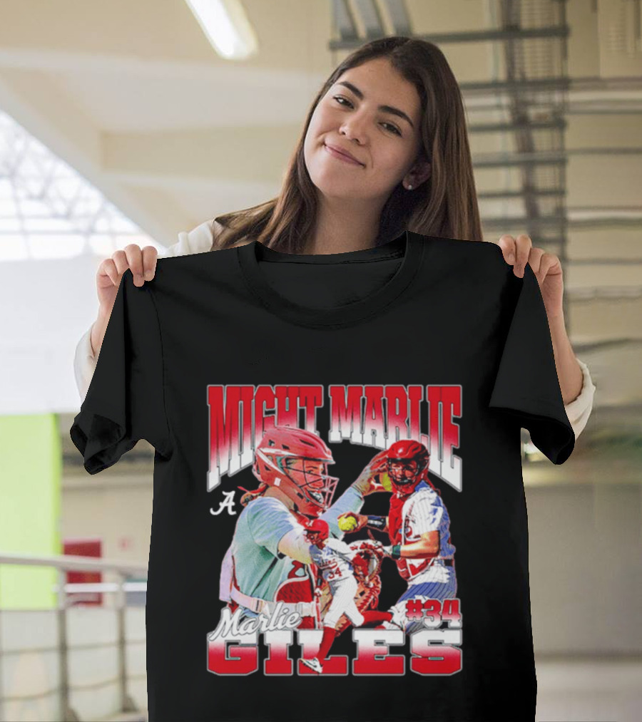 Might Marlie Giles #34 Alabama Softball Player Collage T-Shirt