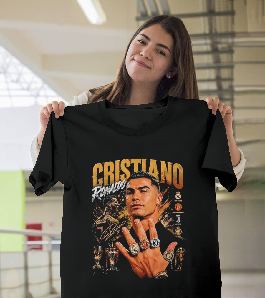 Cristiano Ronaldo Rings Collection Manchester Juventus Real Madrid Arsenal T-Shirt
