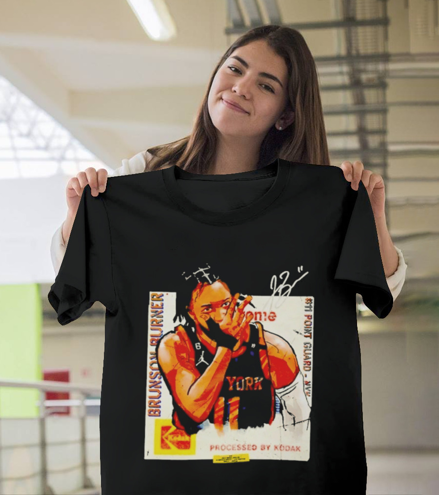 New York Knicks Jalen Brunson Burner #11 Point Guard Processed By Kodak T-Shirt