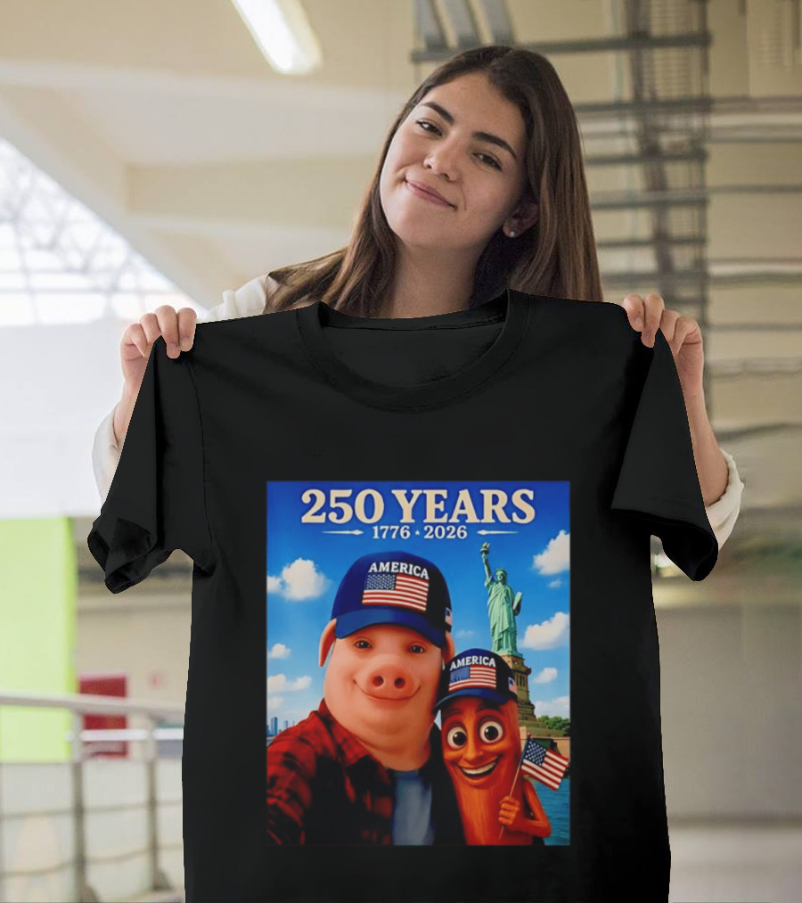 250 Years 1776 2026 America Tung Tung Tung Sahur Statue Of Liberty T-Shirt