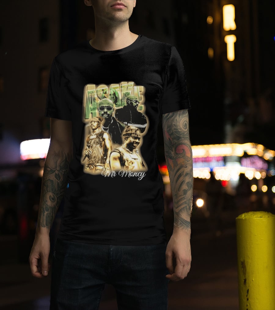 Asake Mr Money Music Artist Collage With Stylish Sunglasses And Fashionable Outfits T-Shirt
