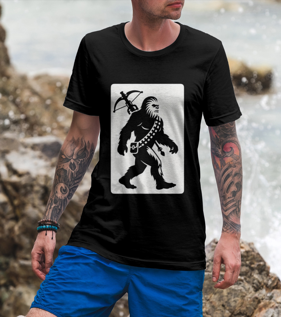 Chewbacca Bigfoot Star Wars Wookiee Hunter Sci Fi Creature Crossbow Trekker T-Shirt