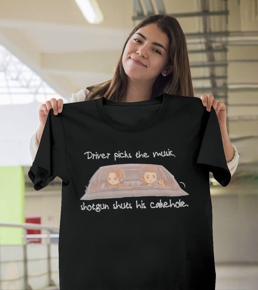 Supernatural Chibi Dean Sam Impala Driver Picks The Music Shotgun Shuts His Cakehole T-Shirt