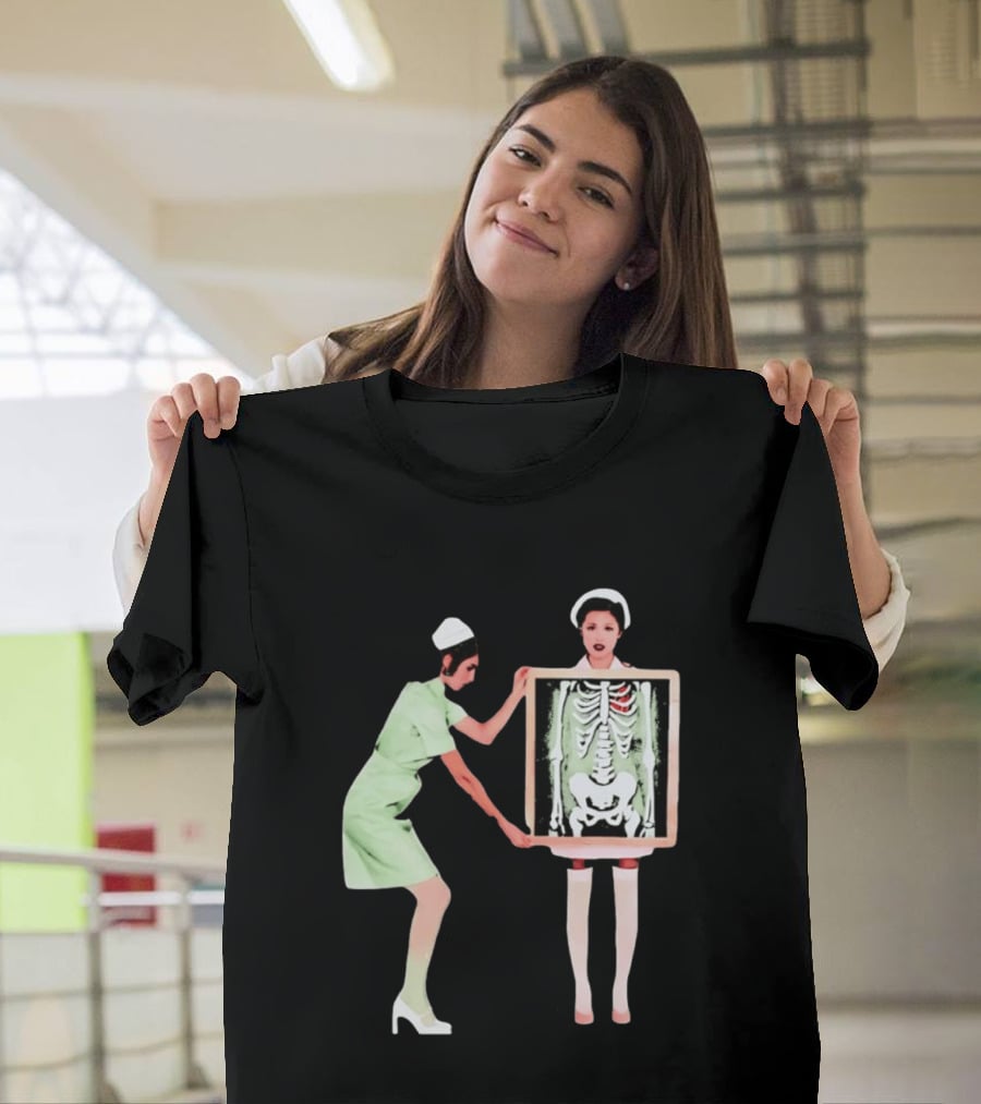 Nurse With X Ray Skeleton And Red Heart T-Shirt