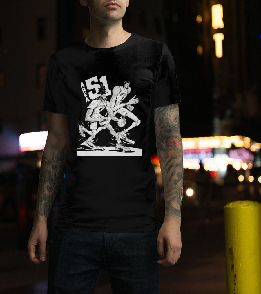 Spurs Area 51 Basketball Duo Aliens T-Shirt