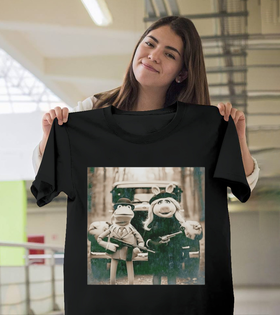 The Muppets Kermit The Frog Miss Piggy Gangster T-Shirt