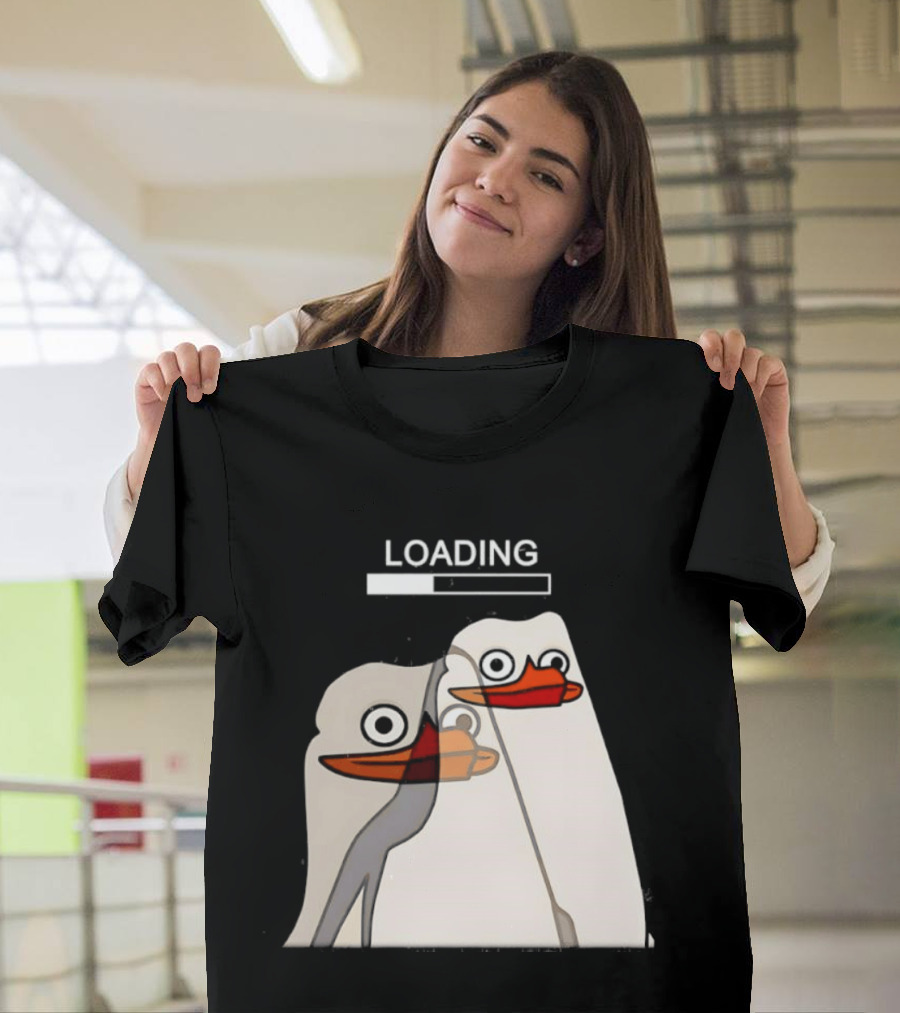 LOADING Penguins With Loading Bar Visual Effect T-Shirt