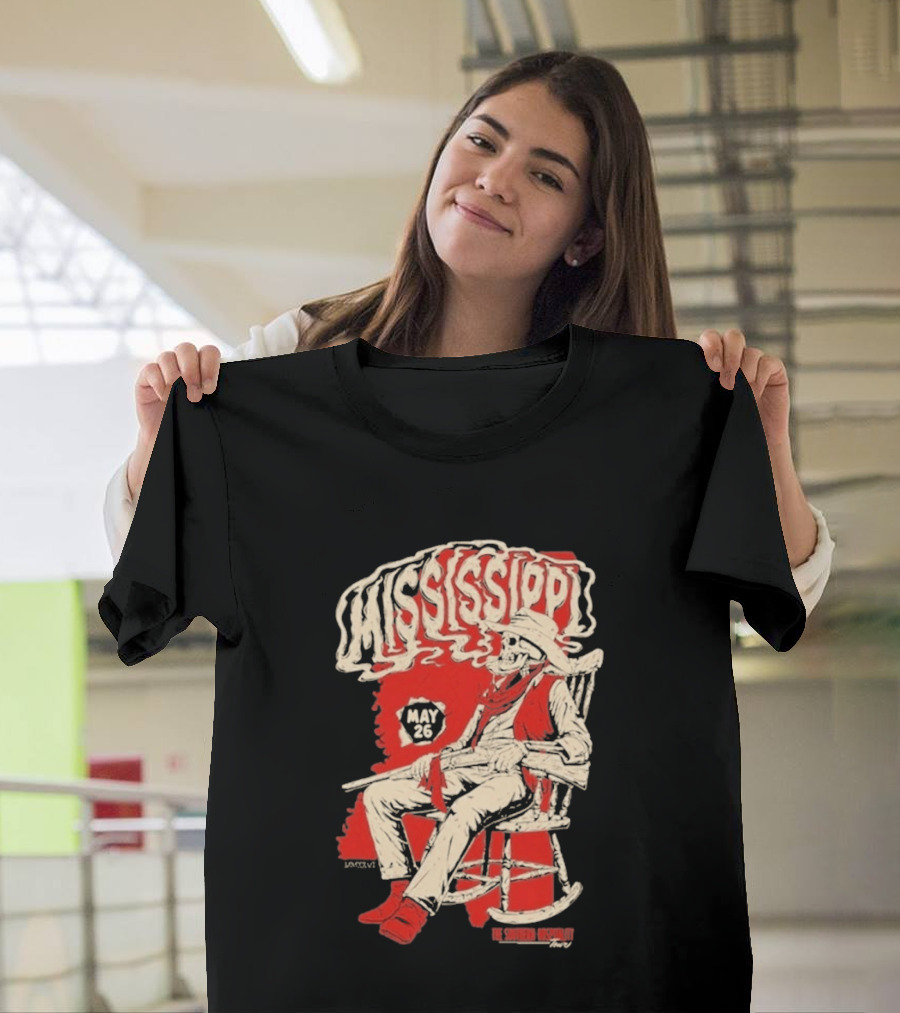 Whiskey Myers May 26 Mississippi Cowboy In Rocking Chair T-Shirt