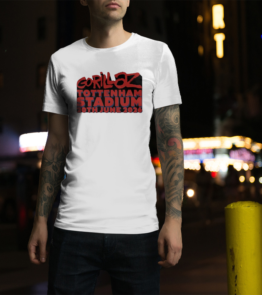 Gorillaz Tottenham Stadium 20th June 2026 Concert Music Event Tour T-Shirt