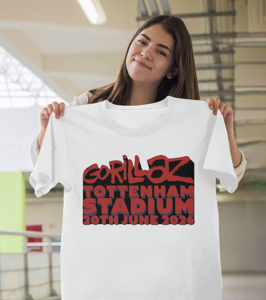 Gorillaz Tottenham Stadium 20th June 2026 Concert Music Event Tour T-Shirt