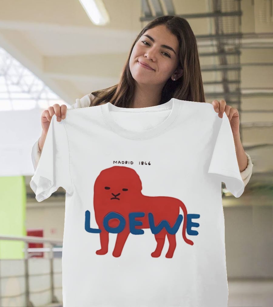 LOEWE Madrid 1866 Red Lion Blue T-Shirt
