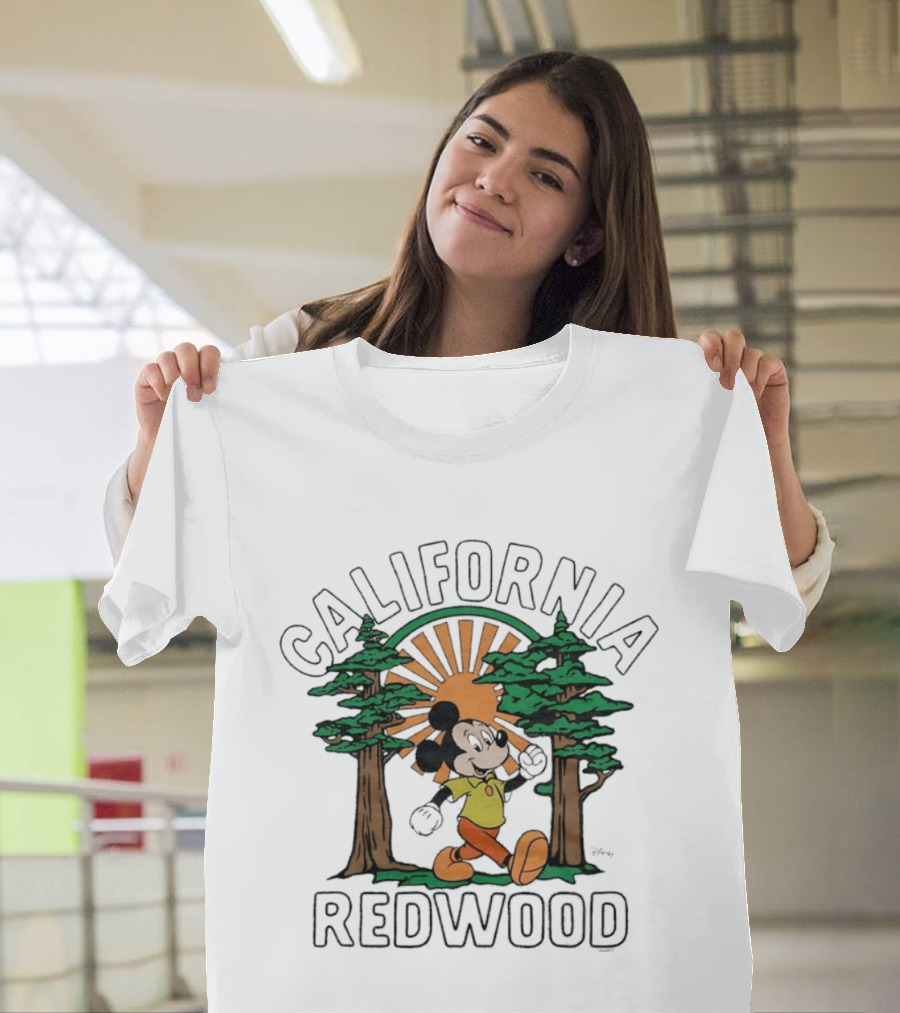 Mickey Mouse California Redwood Adventure Disney National Park Outdoors Travel T-Shirt