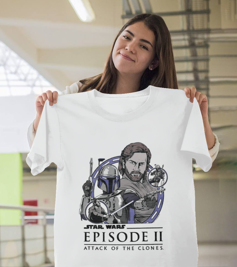 Star Wars Episode II Attack Of The Clones Obi Wan Kenobi Jango Fett T-Shirt