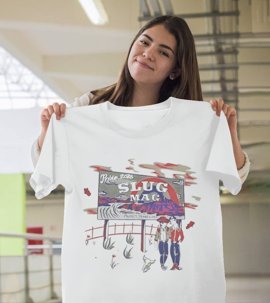 Pride 2026 Slug Mag Protect Trans Lives Desert Cowboy Rodeo Western Culture T-Shirt