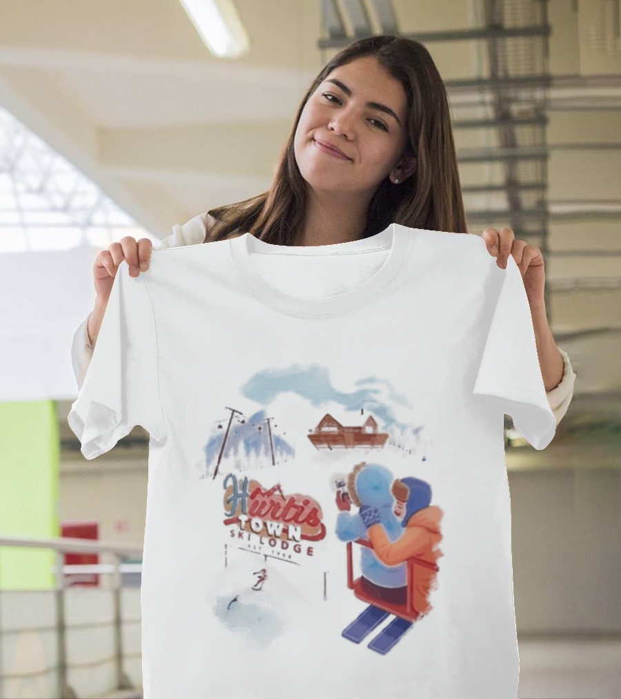 Kurtis Conner Ski Lodge Vintage Aesthetic Winter Scene T-Shirt