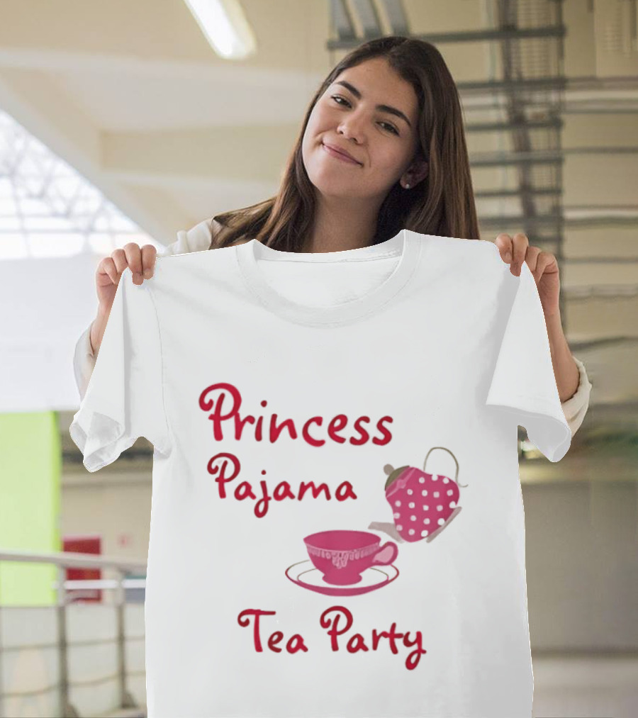 Princess Pajama Tea Party Pink Tea Set T-Shirt