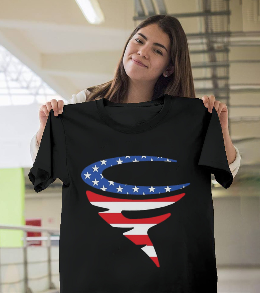 American Flag Stars Stripes Football Team Spirit T-Shirt