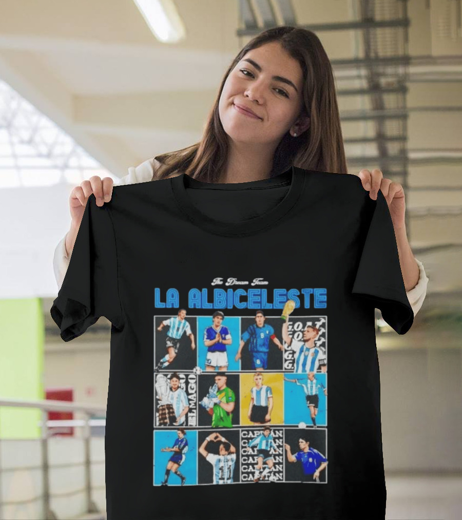 La Albiceleste Football Legends The Dream Team Soccer Series Argentina T-Shirt