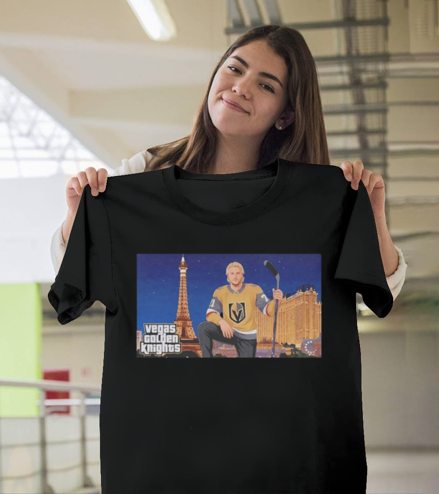 Vegas Golden Knights William Karlsson Hockey Vegas Skyline T-Shirt