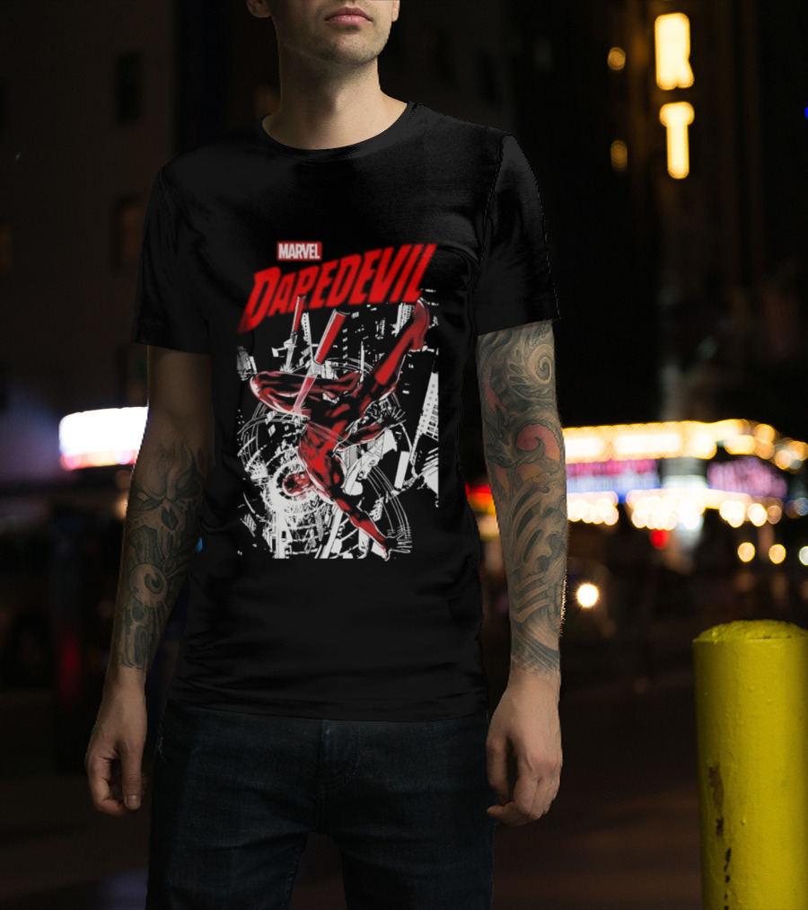 Marvel Daredevil Dynamic Acrobatics Comic Burst T-Shirt