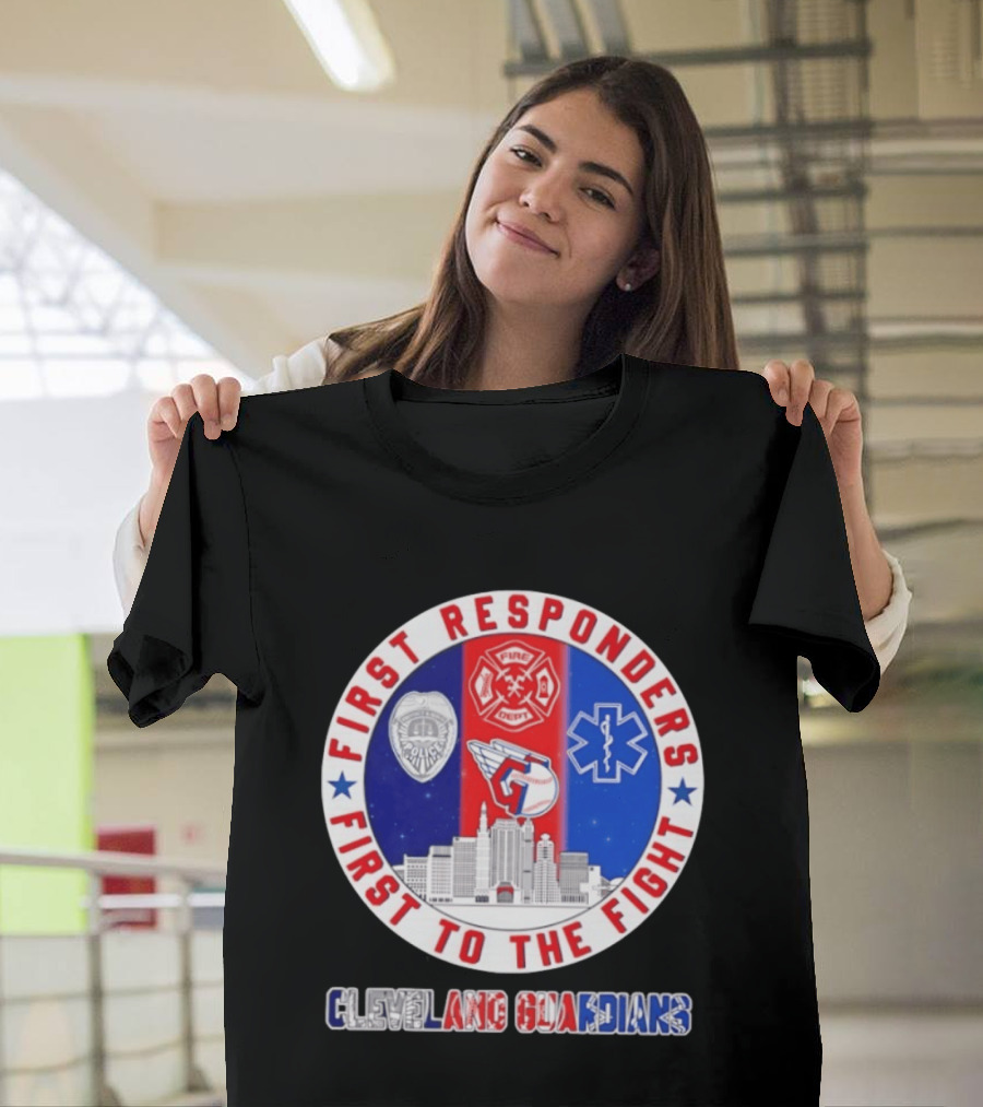 Cleveland Guardians First Responders First To The Fight Police Fire Medical Cityscape T-Shirt