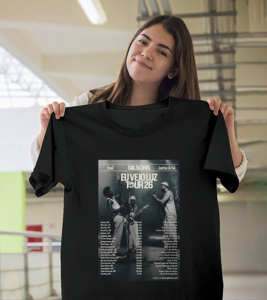 Gilsons Eu Vejo Luz Tour 2026 Brasil América Do Sul T-Shirt