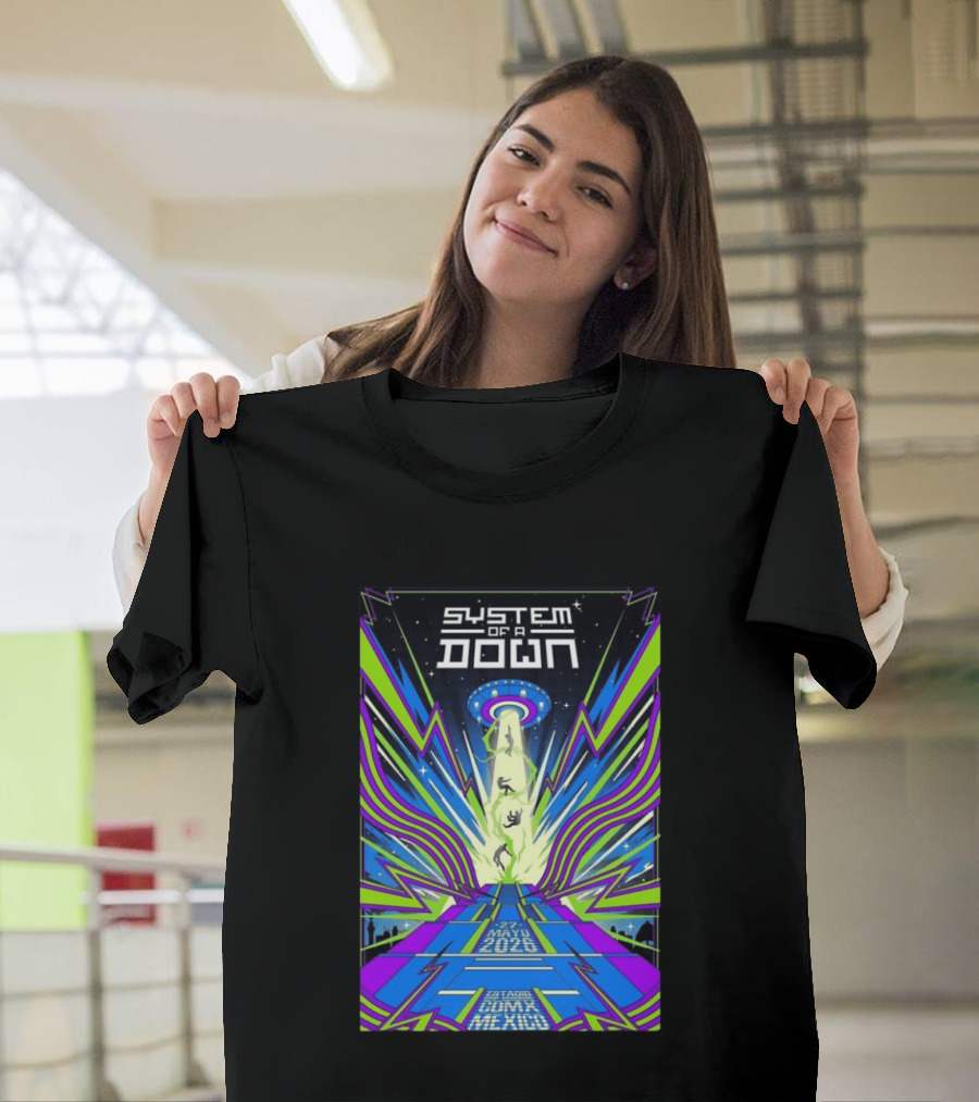 System Of A Down Mexico City Tour May 27 2026 Alien Beam T-Shirt