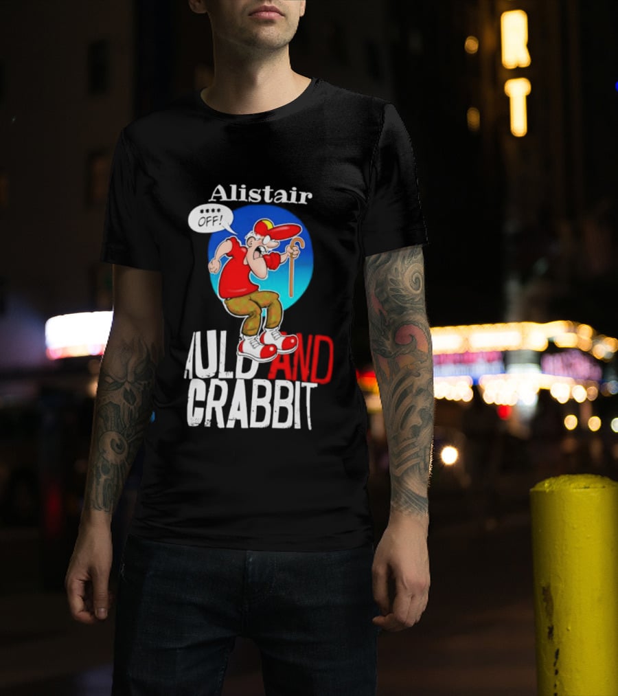 Alistair Auld And Crabbit Red Hat Cartoon Character With Cane T-Shirt