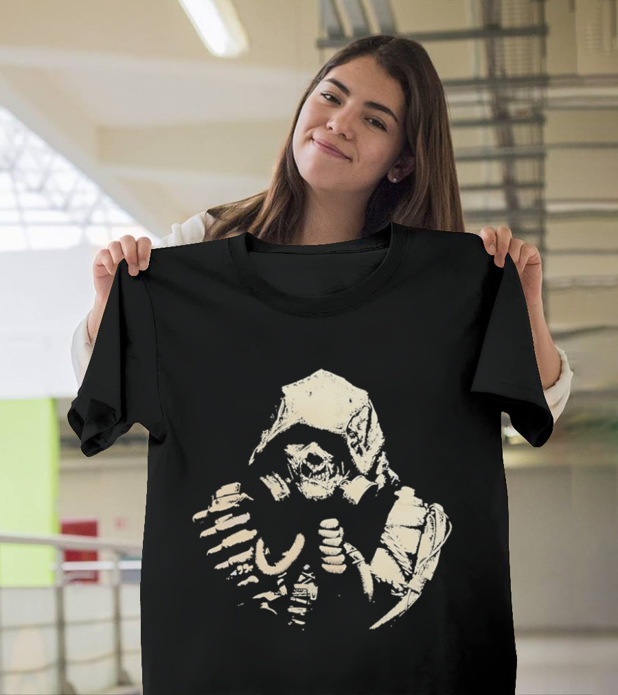 Arkham Scarecrow Gas Mask Hooded T-Shirt