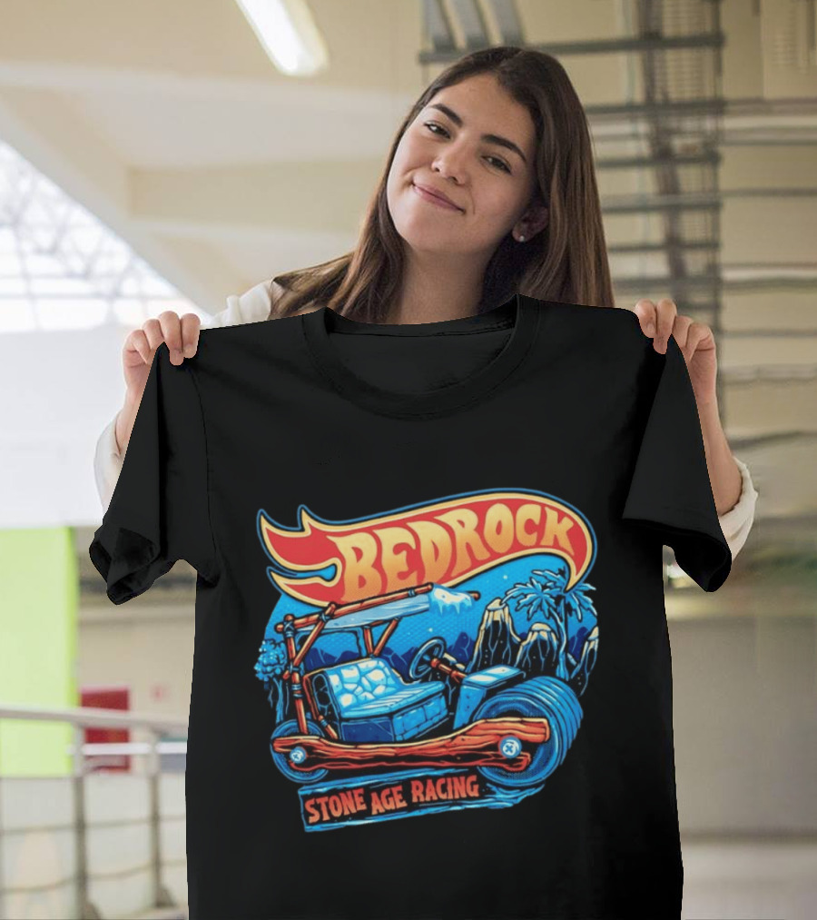 Bedrock Stone Age Racing Flintstones Vintage Car Adventure T-Shirt