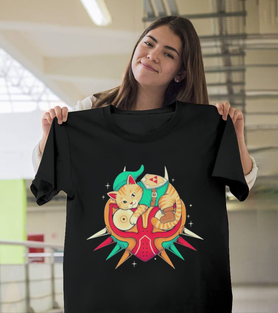 Legend Of Zelda Cat Link Majora's Mask Video Game T-Shirt