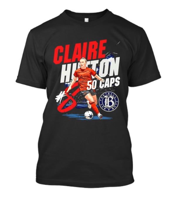 Claire Hutton Bay FC 50 Caps Number 8 Soccer Player T-Shirt