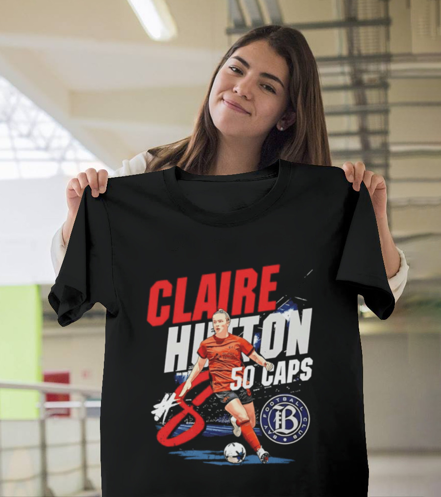Claire Hutton Bay FC 50 Caps Number 8 Soccer Player T-Shirt