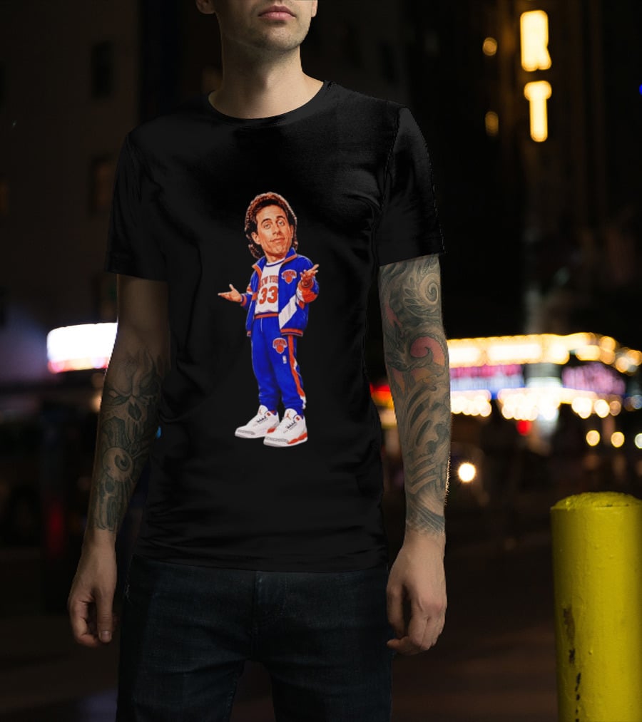 Jerry Seinfeld Knicks NBA Cartoon New York 33 Basketball T-Shirt