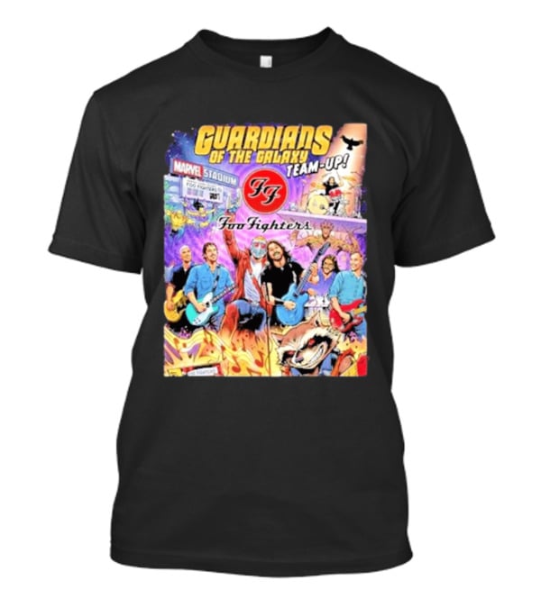 Guardians Of The Galaxy Team Up Foo Fighters Marvel Stadium Wayne Nichols T-Shirt