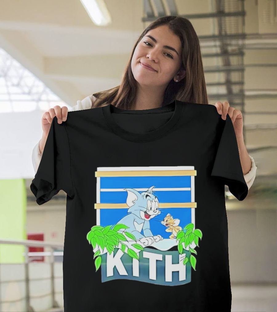 Kith Tom And Jerry Window Scene With Leaves T-Shirt