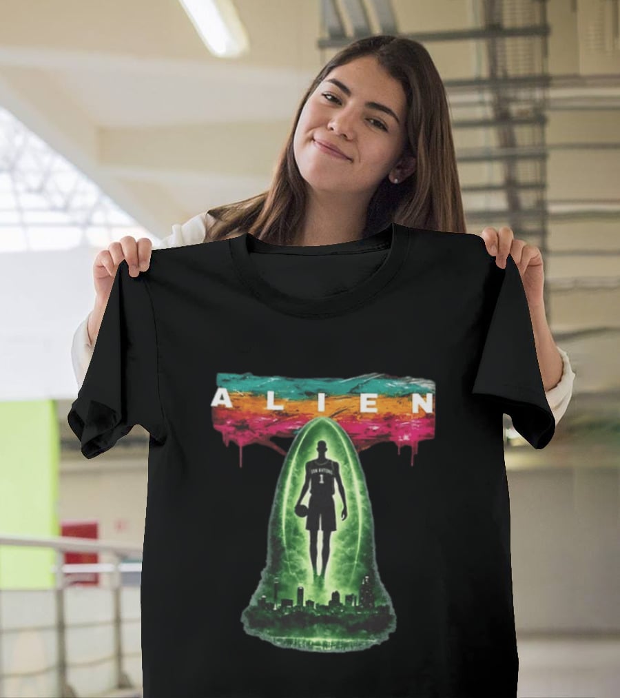 San Antonio Basketball Victor Wembanyama Alien Go Spurs Go Skyline T-Shirt