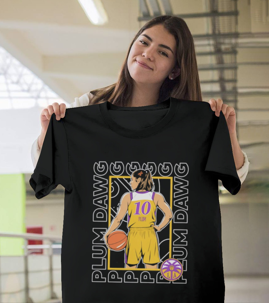 Kelsey Plum 10 Los Angeles Sparks WNBA Plum Dawg T-Shirt