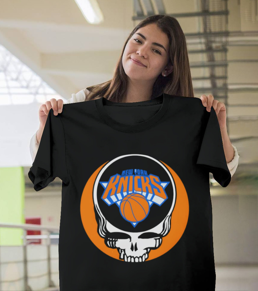 New York Knicks Grateful Dead Basketball Skull Logo Steal Your Face T-Shirt