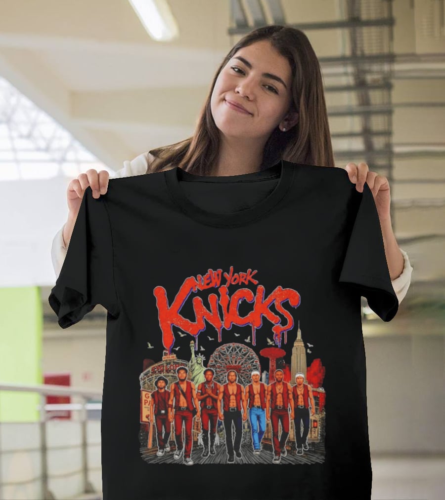 New York Knicks Warriors Coney Island Empire State Building Skyline T-Shirt