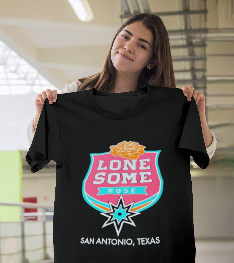 Lonesome Rose San Antonio Texas Retro Neon Sign T-Shirt