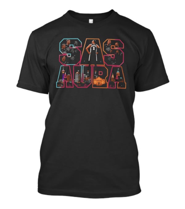 SAS Aura Victor Wembanyama San Antonio Basketball Skyline T-Shirt