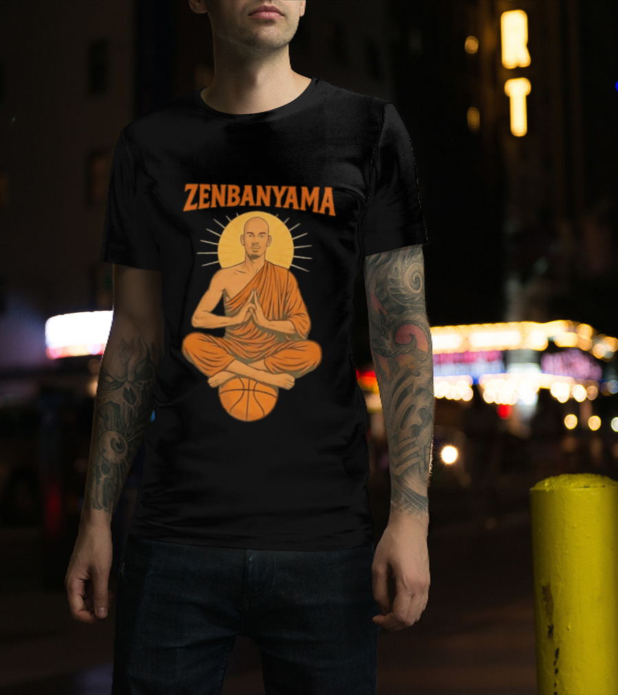 Zenbanyama Victor Wembanyama Monk Basketball Meditation T-Shirt