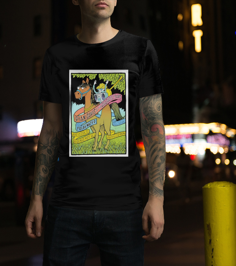 Ryan Davis And The Roadhouse Band Freakwater Opener June 18 2026 Headliners Music Hall Louisville KY Real Music All Ages T-Shirt