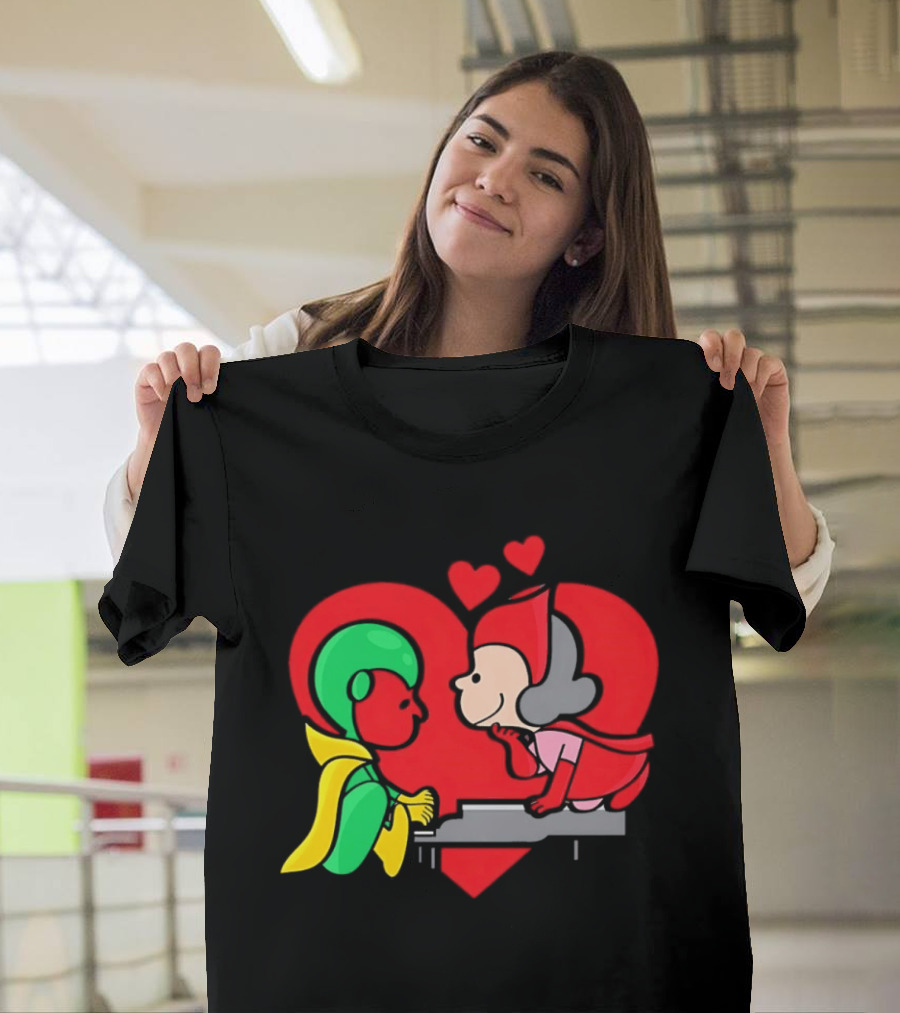 WandaVision Vision Scarlet Witch Piano Romantic T-Shirt