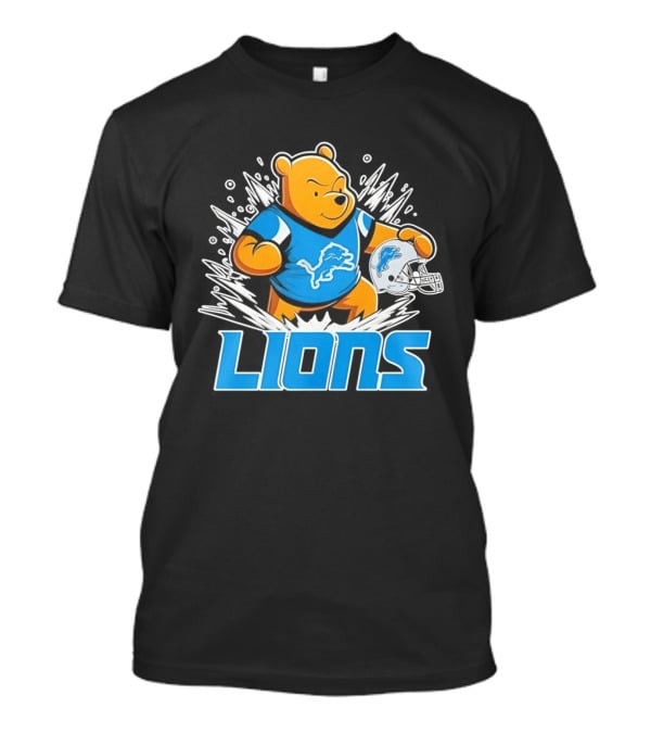 Winnie Pooh Detroit Lions 2024 Helmet Lions Football Team Fan Merchandise T-Shirt
