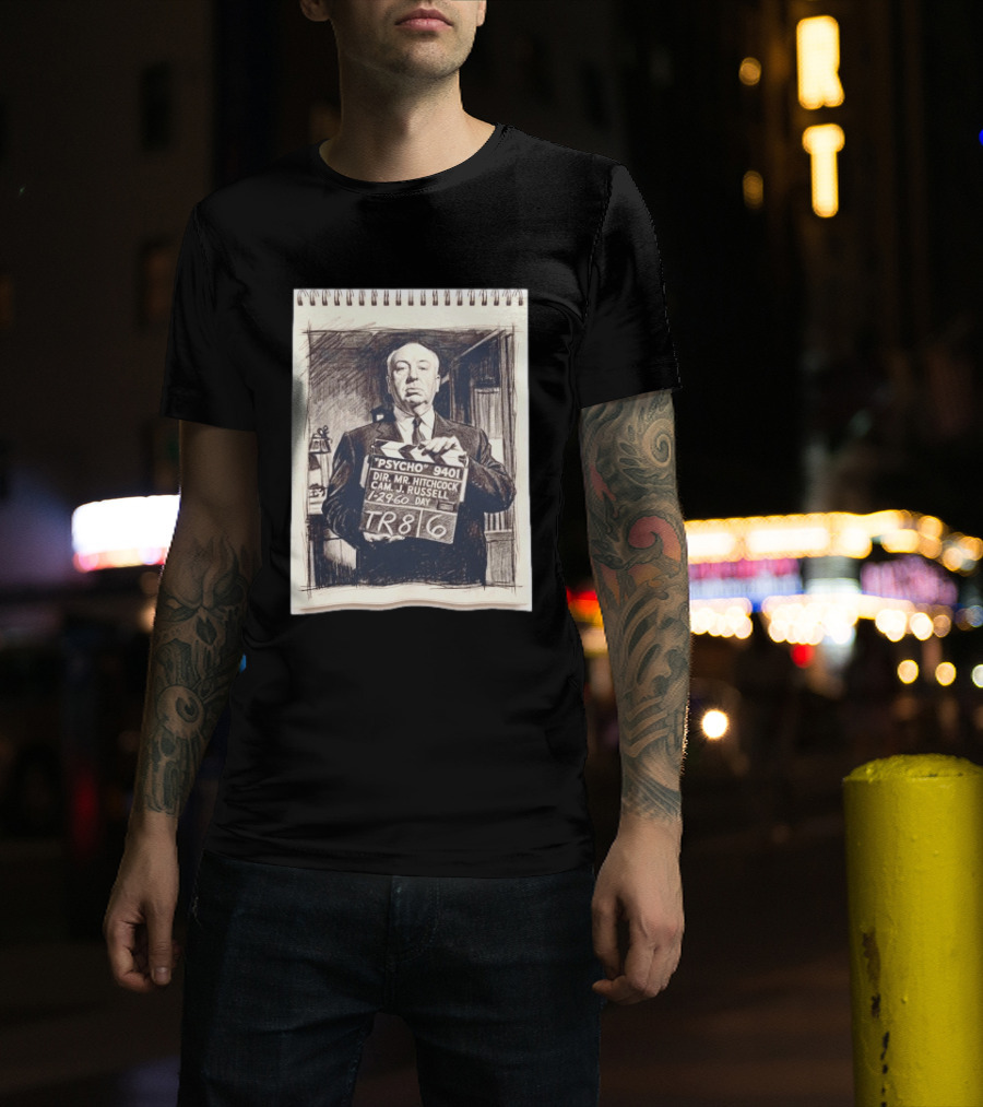 Alfred Hitchcock Psycho 9401 Clapperboard Sketchbook TR 86 T-Shirt